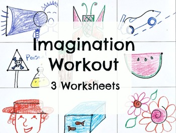 Preview of Imagination Workout Creativity Test Drawing Sub Art Lesson Plan Doodle Worksheet