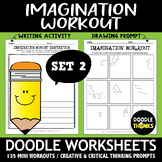 Imagination Workout Drawing SET 2 Doodle Worksheets | Draw