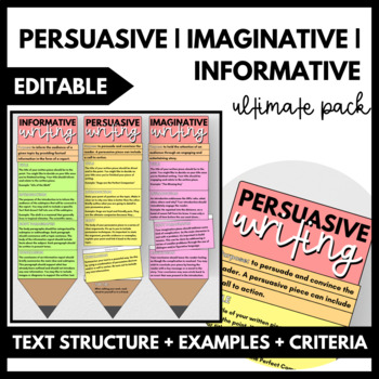Preview of Imaginative, Persuasive and Informative Writing Pencil: BUNDLE
