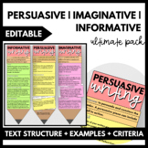 Imaginative, Persuasive and Informative Writing Pencil: BUNDLE