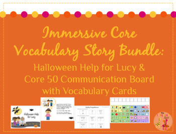 Preview of AAC Immersive Core Bundle: Halloween Helpers with Core 50 Board and Vocab. Cards