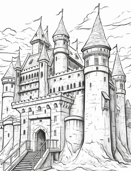 Preview of Amazing Magic Castle Coloring Book| 216 Magic Castle Coloring Pages For Kids