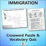 Immigration Crossword & Vocabulary Quiz