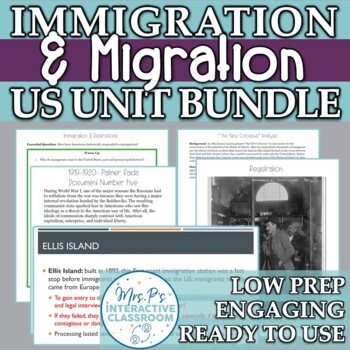 Preview of Immigration & Migration Thematic Unit Bundle for US History (Distance Learning!)