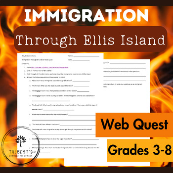 Preview of Digital Resource: Immigration Through Ellis Island WebQuest