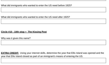 Preview of Immigration Webquest - Ellis Island