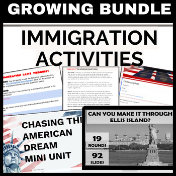 Preview of Immigration activities: Ellis Island Statue of Liberty projects Growing Bundle