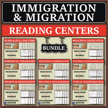 Preview of Immigration and Migration Series: Reading Centers Bundle