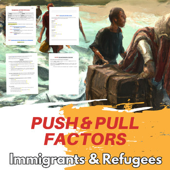 Preview of Migration, Immigration, and Push and Pull Factors Worksheet Activities