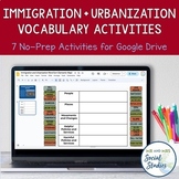 Immigration and Urbanization Vocabulary Activities for Goo