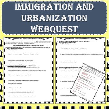 Preview of Immigration and Urbanization Webquest (PDF and Google Docs)