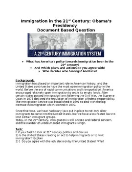 Preview of Immigration during Obama's Presidency - Document Based Question
