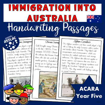 Preview of Immigration into early Australia - Handwriting Practice