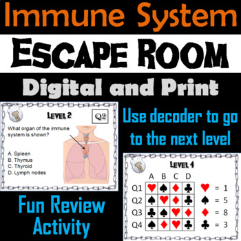 Preview of Human Body Systems Activity: Immune (Anatomy Escape Room Science Game)