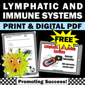 Preview of FREE 5th Grade Science Curriculum Standards Immune Lymphatic System Quiz Video