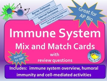 Preview of Immune System Mix and Match Activity for Anatomy & Physiology or AP Biology