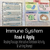 Immune System Reading Comprehension Interactive Notebook