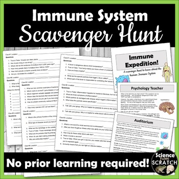 Preview of Immune System Scavenger Hunt/Escape Room Lesson!