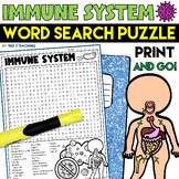 Immune System Word Search Puzzle Human Body Systems Scienc