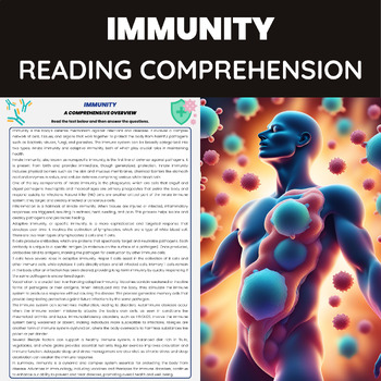 Preview of Immunity Reading Passage | Immune Response and Defences | Human Biology