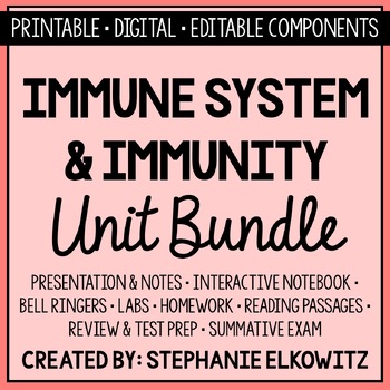 Preview of Immunity Unit Bundle | Printable, Digital & Editable Components