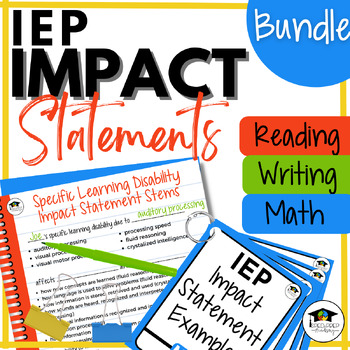 Preview of Impact Statement Academic Bundle for Special Education