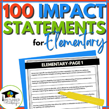 Preview of Impact Statement Examples - Elementary