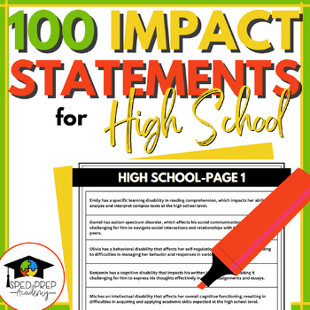 Preview of Impact Statement Examples - High School