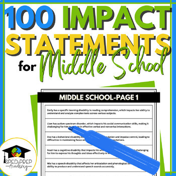 Preview of Impact Statement Examples - Middle School