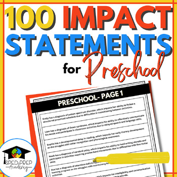 Preview of Impact Statement Examples - Preschool