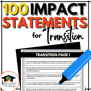 Preview of Impact Statement Examples - Transition