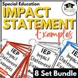 Impact Statement Examples for IEPs - Bundle
