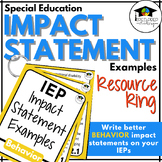Impact Statements Resource Cards-Behaivor