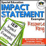 Impact Statements Resource Cards-Written Language