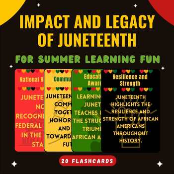 Preview of Impact and Legacy of Juneteenth Flashcards for Summer Learning Fun - End-of-Year