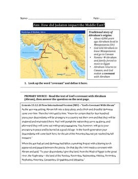Preview of Ancient Hebrews/Israelites and Judaism in the Middle East Lesson Plan