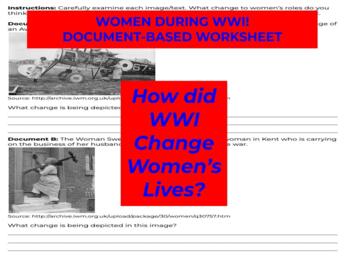 Preview of Impact of WWI on Women - Worksheet