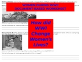 Impact of WWI on Women - Worksheet
