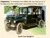 Impact of the Automobile on the Roaring 20's PowerPoint Pr
