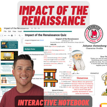 Preview of Impact of the Renaissance - Presentation, Guided Notes, Quiz, Mini Poster