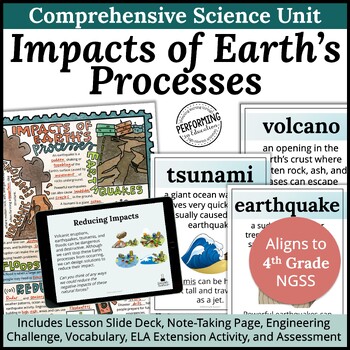 Preview of Impacts of Earth's Processes Unit 4-ESS3-2 | Includes Lesson & Visual Notes