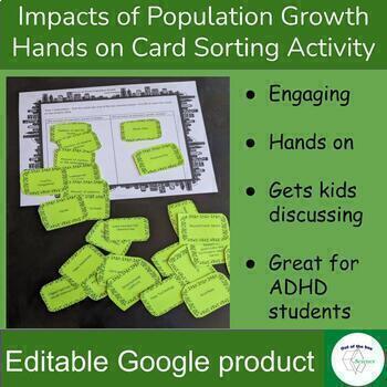 Preview of Impacts of Population Growth - Hands on Card Sorting Activity - for High School