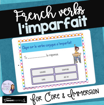 Preview of Imparfait digital task cards FRENCH BOOM CARDS conjugaison