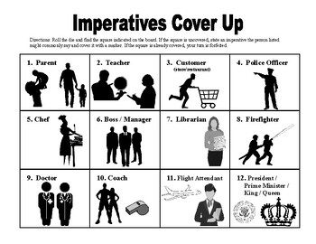 Preview of Imperatives Cover Up Game