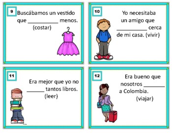 Imperfect Subjunctive Spanish Task Cards: Imperfecto de Subjuntivo