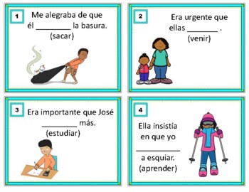 Preview of Imperfect Subjunctive Spanish Task Cards: Imperfecto de Subjuntivo