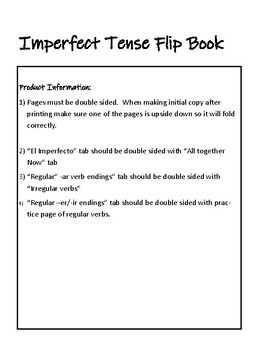Preview of Imperfect Tense Flip Book