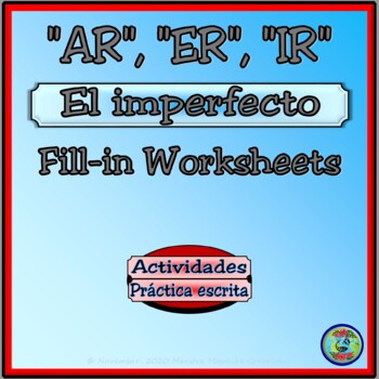 Preview of Imperfect Verb Tense Fill-in Conjugation Chart and Worksheet Activities