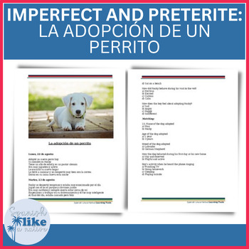 Preview of Imperfect and Preterite: La Adopción de un perrito