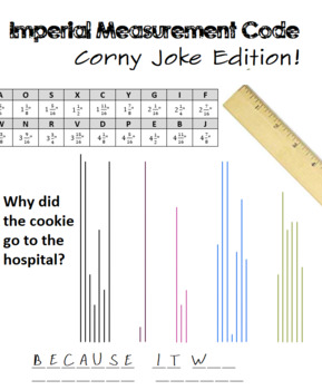 Preview of Imperial Measurement Code - 16th of an Inch, 12 Corny Joke Worksheets!